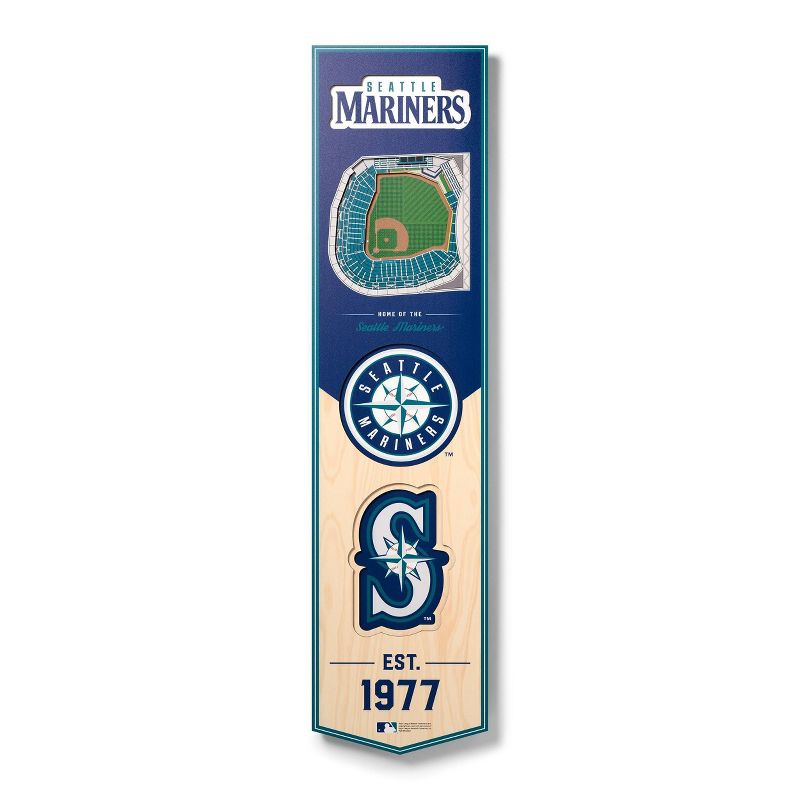 8&#34; x 32&#34; MLB Seattle Mariners 3D Stadium Banner, 1 of 5