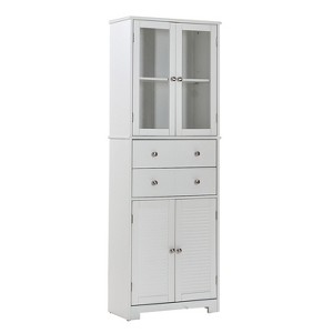 Dexmalle White 67" Tall Kitchen Pantry Cabinet with Doors and Shelves - 1 of 4