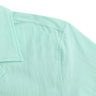 thumbnail image 2 of Men's Short Sleeve Button Down Shirt - Lightweight Summer Beach Top With Pocket 2 of 9