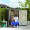 3.3' x 3.4' Lean-to Garden Storage Shed, Small Outdoor Galvanized Steel Tool House with Lockable Door for Patio, Lawn - 2 of 4