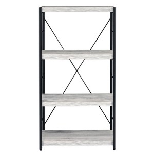 SEVOBAL Utility Storage Shelves Industrial 3 Shelf Bookcase with Faux Concrete Shelves for Living Room, Black Gray, 24.5"*11.5"*43.5" - 1 of 4