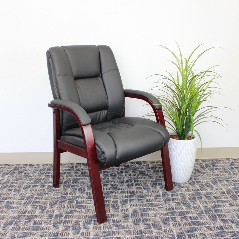 Mid-Back Wood Finished Guest Chair - Boss Office Products, 1 of 8