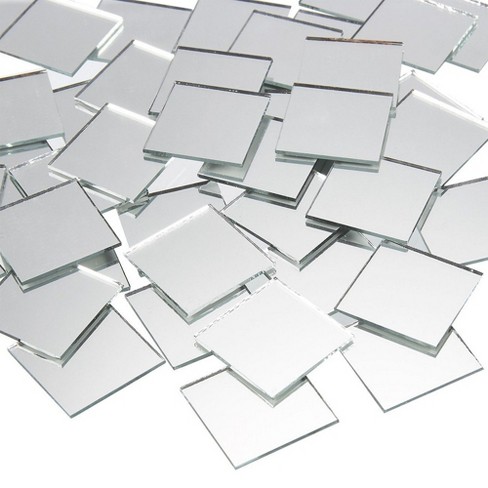 120 Pack Mini Craft Mirrors 1x1 Inches, Small Glass Tiles