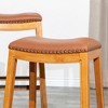 NicBex 24"/32" Bar Stools Set of 2,Counter Height Bar Stools with Nailhead Trim,Bonded Leather Stools for Kitchen Counter & Dining - 3 of 4