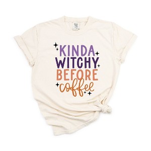 Simply Sage Market Women's Kinda Witchy Before Coffee Short Sleeve Garment Dyed Tee - 1 of 2