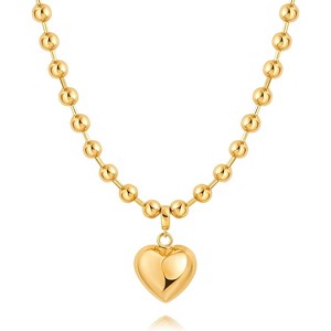 18k Gold Chain Link Necklace for Women, Baroque Pearl/Compass Pendant Necklace - 1 of 4