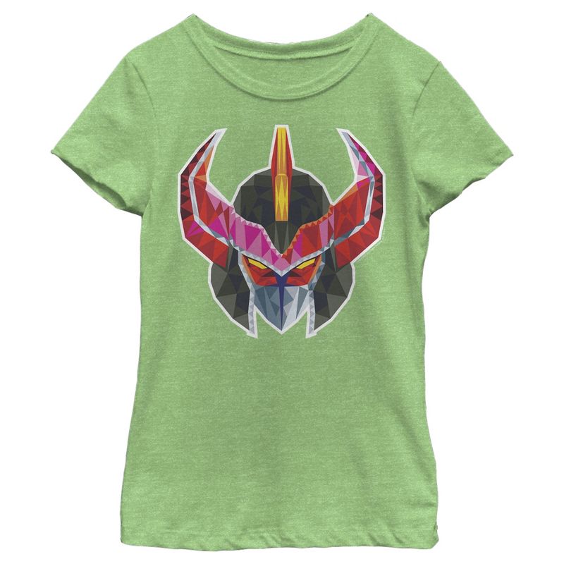 Girl's Power Rangers Geometric Megazord Helmet T-Shirt, 1 of 4