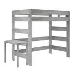 Max & Lily Farmhouse High Loft Bed with Desk