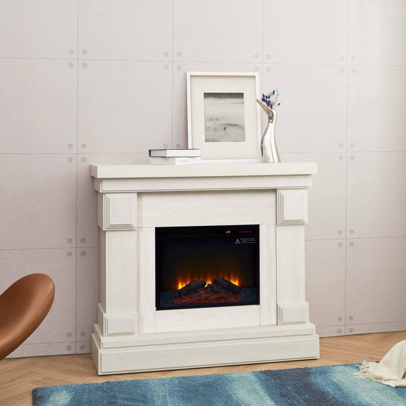 Hestia Faux Marble Electric Fireplace Mantle Gray - Teamson Home, 5 of 11