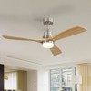 52 inch Solid Wood Ceiling Fan with Lights and Remote Low Profile Outdoor Indoor Modern 3 Blade Fan for Living Room Bedroom Farmhouse Patio - 2 of 4