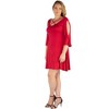 Plus Size Criss Cross Neckline Cold Shoulder Dress - 24seven Comfort Apparel™ - 2 of 4
