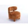 Gulches Khaki Fur Fabric Armless Accent Chair, Ergonomic Curved Wingback Slipper Chair with Solid Wood Legs, Upholstered Vanity/Reading Chair - 4 of 4