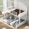 Twin over Full Bunk Bed, Convertable Metal House-shaped Bed with Ladder -ModernLuxe - 3 of 4