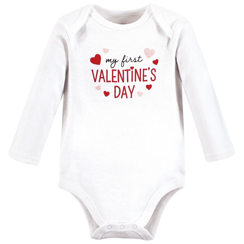 Hudson Baby Infant Girl Cotton Long-Sleeve Bodysuits, Valentine Sweetheart, 4 of 7