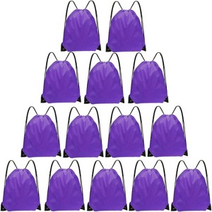 Bulk Drawstring Bags for Party Favors, Lightweight Sackpacks for Gym, School Events, Team Sports & Giveaways - 1 of 4