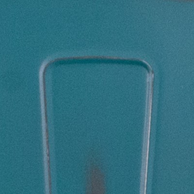 Kelly Blue-Teal Metal Counter Stool with Vertical Slat Back and Footrest