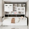 Mshliw Wooden Daybed with Hydraulic Lift, Storage Cabinets & Shelves – Sturdy Pine Frame with Multiple Storage Compartments - 3 of 4