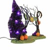Department 56 Villages 7.75 In Lit Trick Or Treat Lane Entrance Spider Sisal Tree Sign Village Accessories - 2 of 3