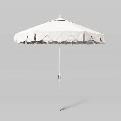 7.5' Sunbrella Market Patio Umbrella with Crank Lift - White Pole - California Umbrella