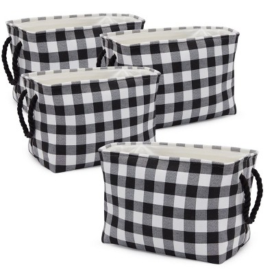 Farmlyn Creek 4 Pack Buffalo Plaid Storage Bin with Rope Handles (16 x 10 x 12 in)