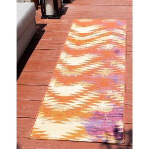 Unique Loom    Outdoor Modern Aztec Area Rug - 1 of 4