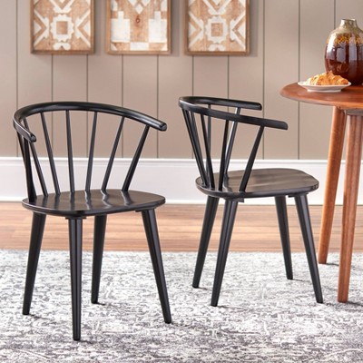 Set Of 2 Florence Contemporary Windsor Dining Chairs Wood/black - Buylateral : Target