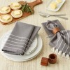 Design Imports  Stripe Tassel Napkin Set 4 Piece, Gray & White, 20X20" - 3 of 4