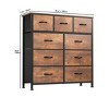 Fabric Dresser  with 9 Drawers ,Storage Organizer Unit for Living Room, Hallway ,Sturdy Steel Frame, Wooden Top - 2 of 4