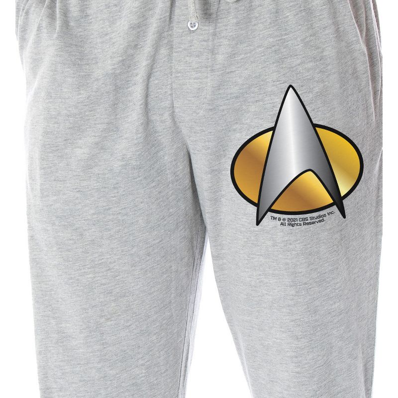 Star Trek The Next Generation Men's Starfleet Insignia Lounge Pajama Pants Heather Grey, 3 of 4