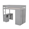 YOOCOZZ Loft Bed with Desk, Wardrobe, Drawers and Open Storage Cabinet - White - 4 of 4