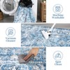 Vintage Floral Washable Area Rug - Non-Slip Thin Indoor Carpet with Distressed Print for Living Room, Bedroom & Dining Room - 2 of 4