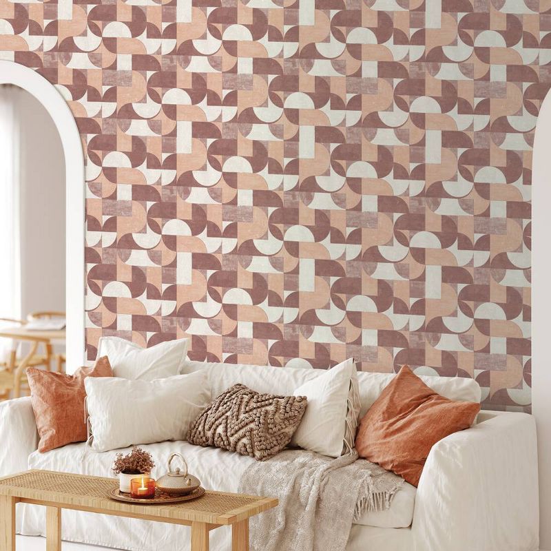 Tempaper &#38; Co. 28 sq ft Composed Shapes Redwood Peel and Stick Wallpaper, 3 of 6