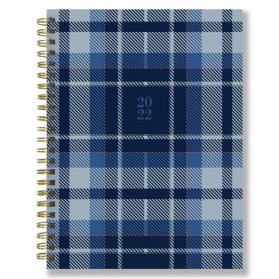 2022 Planner Weekly/Monthly Preppy Plaid Medium - The Time Factory