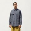 Anna-Kaci Active Men's Long Sleeve Button-Up Utility Shirt with Chest Pocket and Structured Stitch Detailing - 2 of 4