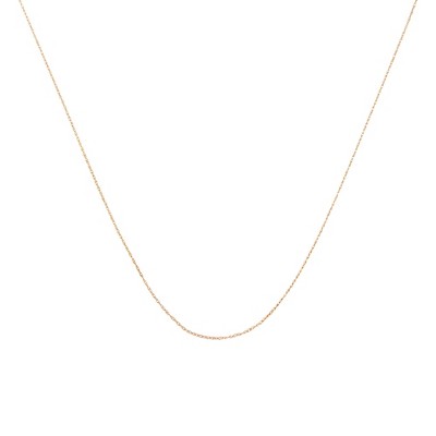 10K Gold 0.5 mm Slender & Dainty Fine Rope Chain Necklace