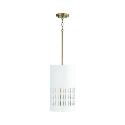 Capital Lighting Dash 1 - Light Pendant in  Aged Brass/White