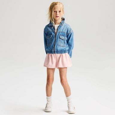 Girls' Lace Trim Knit Pull-On Shorts - Cat & Jack™ Ballet Pink XS