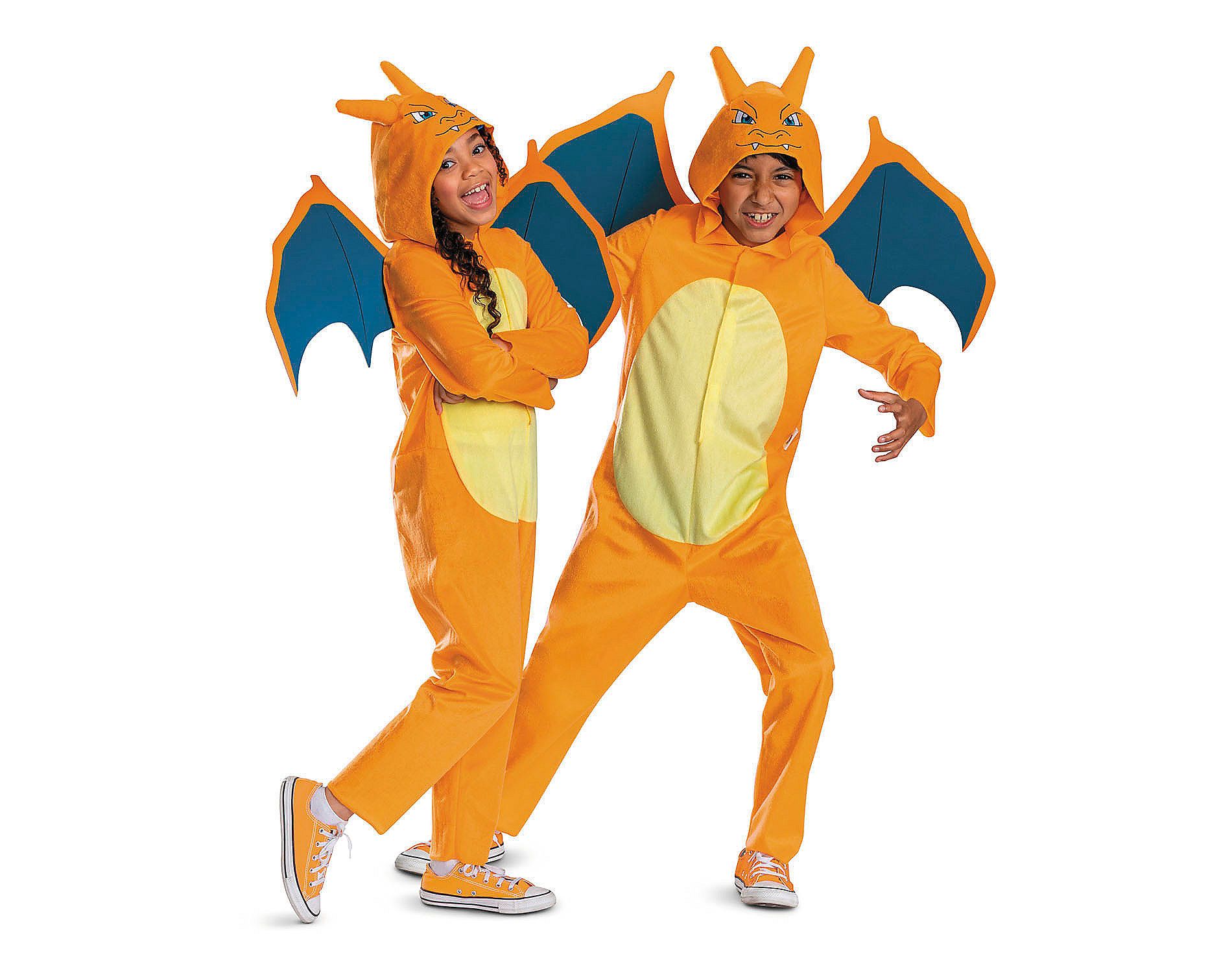Pokémon Kids' Charizard Hooded Halloween Costume Jumpsuit - Orange - 14-16