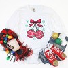 Christmas Ornaments Sketched Snowflakes - Women's Garment Dyed Long Sleeve Graphic T-Shirt - 2 of 4