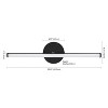 20.25" 1-Light Emerson Modern Industrial 360-Degree Rotatable Aluminum Integrated LED Vanity Black - JONATHAN Y: Wall Sconce for Bathroom - 3 of 4