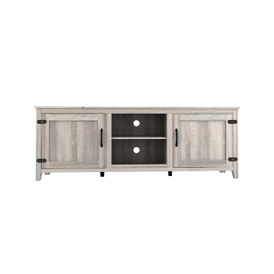 HomeRoots 70" Gray Wood Enclosed and Open Storage TV Stand