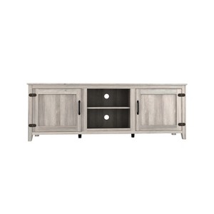 HomeRoots 70" Gray Wood Enclosed and Open Storage TV Stand - 1 of 4