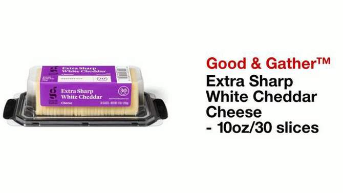 Extra Sharp White Cheddar Cracker Cut Cheese - 10oz/30 slices - Good &#38; Gather&#8482;, 2 of 7, play video