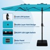 15FT Outdoor Double-Sided Large Patio Umbrella with Base, Rectangle Market Umbrella Outside Umbrellas for Poolside Lawn Backyard - 4 of 4