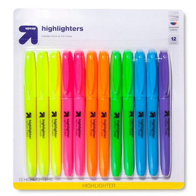 Highlighters Narrow Chisel Tip Multicolor 12ct - up & up™