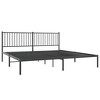 vidaXL 76"x79.9" Metal Bed Frame with Headboard, Powder-Coated Steel Black Bed Base, Robust Double Bed with Under Bed Storage Space - 3 of 4