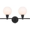 Elegant Lighting Collier 2 light Black and Frosted white glass Wall sconce - 4 of 4