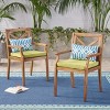 2-Piece Acacia Wood Outdoor Dining Chairs with Water-Resistant Cushions – Perfect for Patio, Garden, and Poolside-Coolbibila - 3 of 4