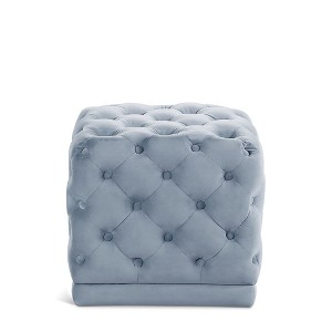 Meridian Furniture,Stella Velvet Ottoman/Stool - 1 of 4