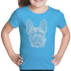 LA Pop Art Girl's Word Art T-shirt - French Bulldog - 1 of 4